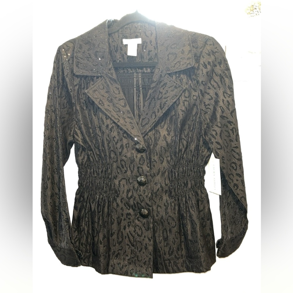 Laura Ashley NWT Black Sparkly Jacket Blazer,